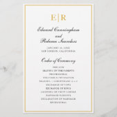 Gold Monogram Formeel Wedding Program Flyer (Voorkant)