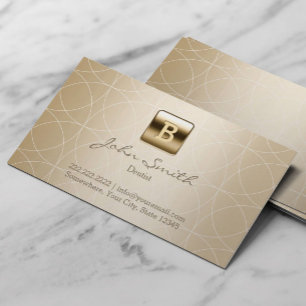 Gold Monogram Geo Patronen Dentist Visitekaartje