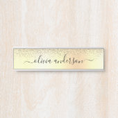 Gold Monogram Glitter Sparkle Girly Script Deurbordje (Voorkant)