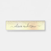 Gold Monogram Glitter Sparkle Girly Script Deurbordje (Voorkant)