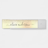 Gold Monogram Glitter Sparkle Girly Script Deurbordje (Voorkant)