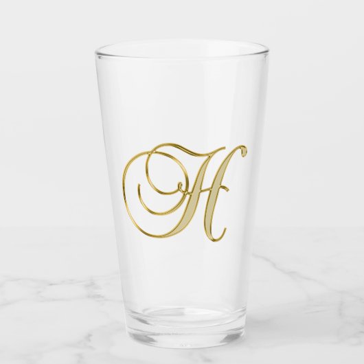 Gold Monogram H glas (Voorkant)