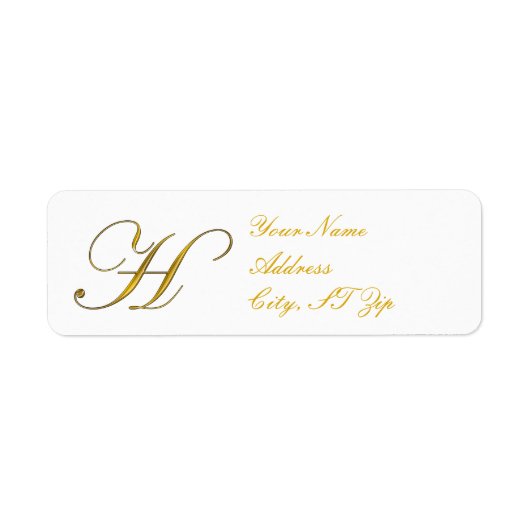 Gold Monogram H retouradres labels (Voorkant)