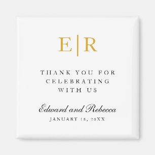 Gold Monogram Hartelijk dank voor de bruidbruidbru Magneet