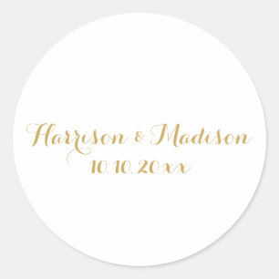 Gold Monogram huwelijksfeesten Ronde Sticker