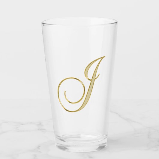 Gold Monogram I Glass Glas (Voorkant)