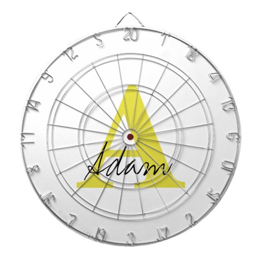 Gold Monogram Initiaal Aangepaste naam Cadeauftist Dartbord (Voorkant)