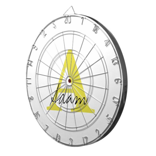 Gold Monogram Initiaal Aangepaste naam Cadeauftist Dartbord (Voorkant Rechts)