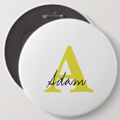 Gold Monogram Initiaal Aangepaste naam Cadeauftist Ronde Button 6,0 Cm (Voorkant /achterkant)
