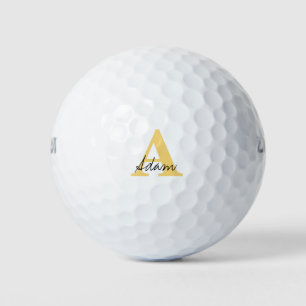 Gold Monogram Initiaal Aangepaste naam Cool Cadeau Golfballen
