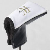Gold Monogram Initiaal en naam op maat Golfheadcover (3/4 voorkant)