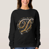 Gold Monogram Initiaal Letter D Trui (Voorkant)