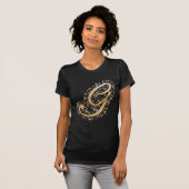 Gold Monogram Initiaal Letter G T-shirt (Voorkant volledig)