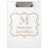 Gold Monogram Initiaal Naam White Gold Trendy Klembord (Voorkant)