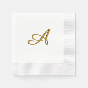 Gold Monogram Initiaal Servet