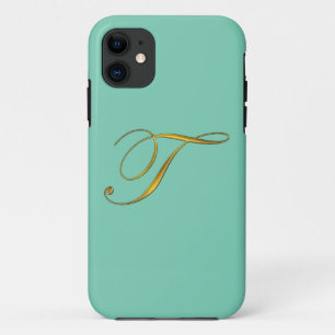 Gold Monogram Initiaal T Iphone 6 Hoesje