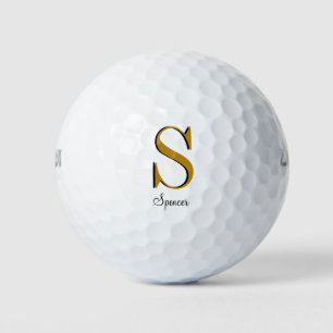 Gold Monogram Initiaal voor aangepaste naam Golfballen