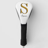 Gold Monogram Initiaal voor aangepaste naam Golfheadcover (Voorkant)