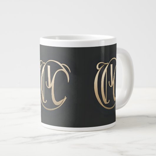 Gold Monogram Initial Mug - Personalized Gift (Devant droit)