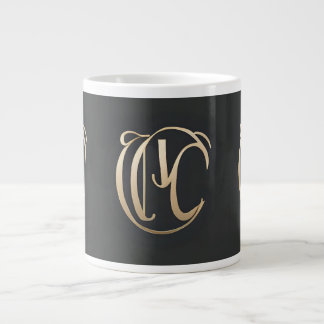 Gold Monogram Initial Mug - Personalized Gift Extra Grote Beker