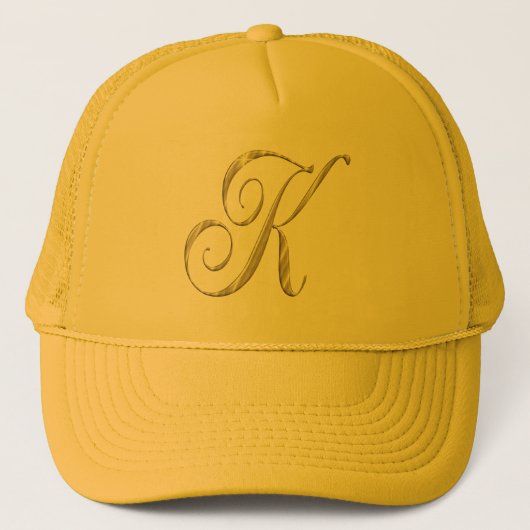 Gold Monogram K Initiaal Baseball pet pet (Voorkant)