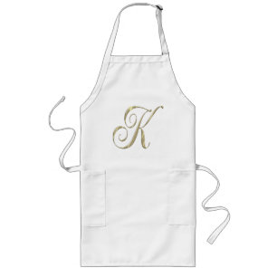 Gold Monogram K Initiaal BBQ Schort