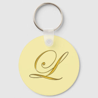 Gold Monogram L Customized Sleutelhanger
