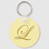 Gold Monogram L Customized Sleutelhanger (Achterkant)