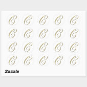 Gold Monogram Letter C-Initialen Ronde Sticker (Vel)