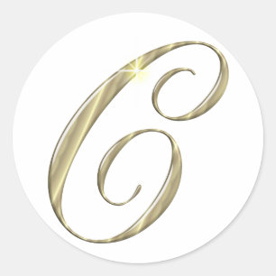 Gold Monogram Letter C-Initialen Ronde Sticker