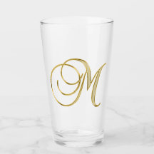 Gold Monogram M glas