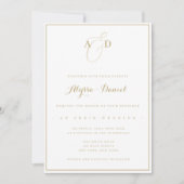 Gold Monogram Modern Weddenschap Kaart (Voorkant)