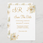 Gold Monogram Name Initiaal Weddenschap Save the D Save The Date (Voorkant / Achterkant)