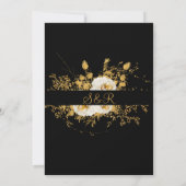 Gold Monogram op Black Bride Groom Name Weddenscha Save The Date (Achterkant)