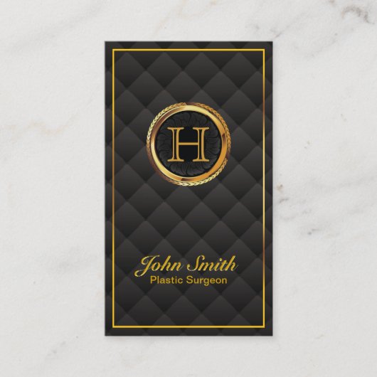 Gold Monogram Plastic Surgeon Visitekaartje (Voorkant)