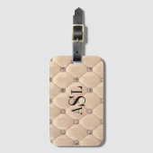 Gold Monogram Satin Metallic Elegant Bagagelabel (Voorkant (verticaal))