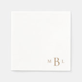 Gold Monogram Simple Weddenschap Cocktail Servet (Voorkant)