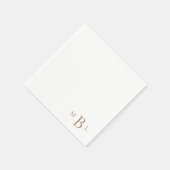 Gold Monogram Simple Weddenschap Cocktail Servet (Hoek)
