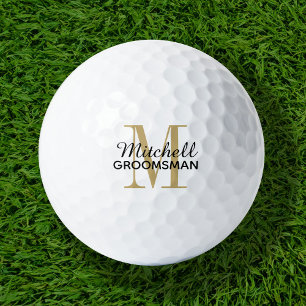 Gold Monogram - Speciaal Groomsman Gift Golfballen