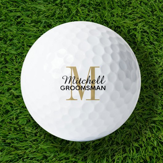 Gold Monogram - Speciaal Groomsman Gift Golfballen
