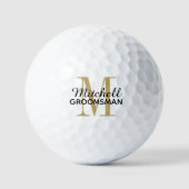 Gold Monogram - Speciaal Groomsman Gift Golfballen (Voorkant)