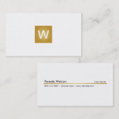 Gold Monogram Square Visitekaartje (Voorkant / Achterkant)