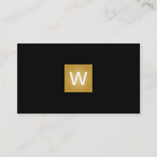 Gold Monogram Square Visitekaartje (Voorkant)