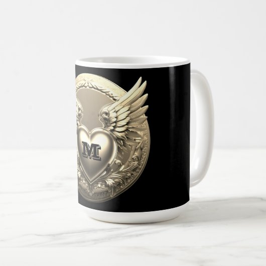 Gold Monogram Template Koffiemok (Voorkant rechts)