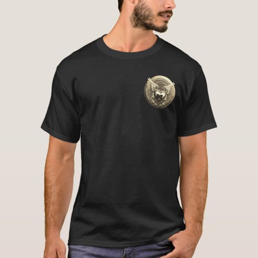 Gold Monogram Template  T-shirt (Voorkant)