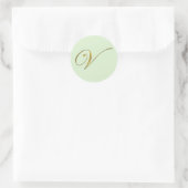 Gold Monogram V Envelope Seal Label Sticker (Tas)