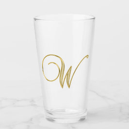 Gold Monogram W glas