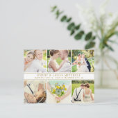 Gold Monogram Weddenfoto Collage Hartelijk dank Briefkaart (Staand voorkant)