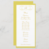 Gold Monogram Wedding Menu (Voorkant / Achterkant)