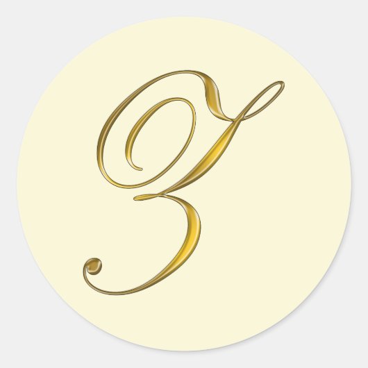 Gold Monogram Z Envelope Seal Label Sticker (Voorkant)